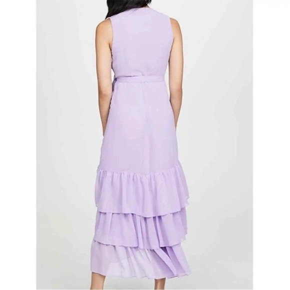 Misa Los Angeles Liliac Ilune Wrap dress ruffle tiered sleeveless midi S NWT - Picture 3 of 12